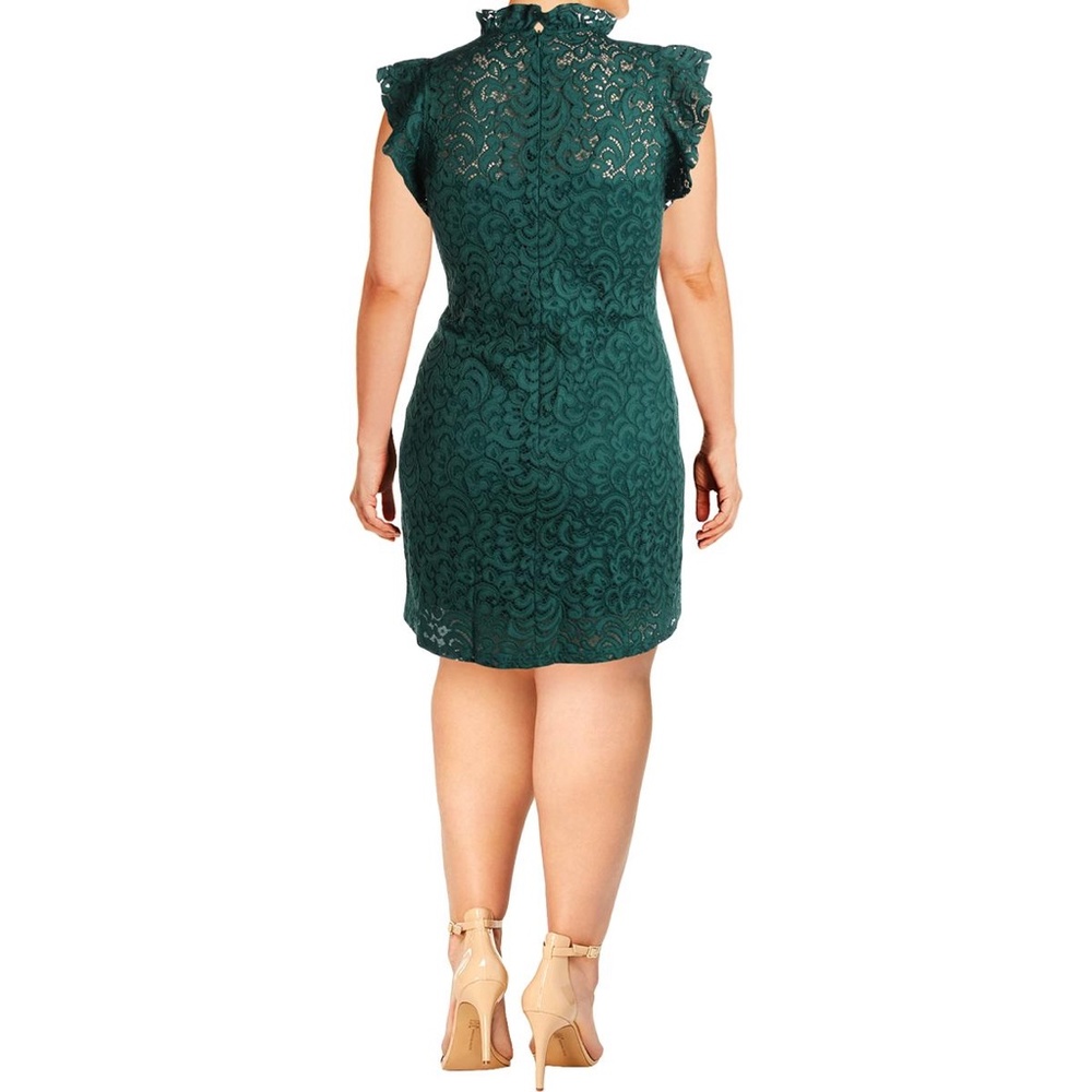 ALEXIA ADMOR Ruffled Lace Overlay Dress - Picture 2 of 8